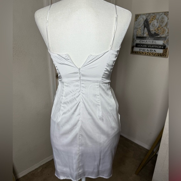 bebe Surplice Satin Mini Dress - Picture 4 of 5